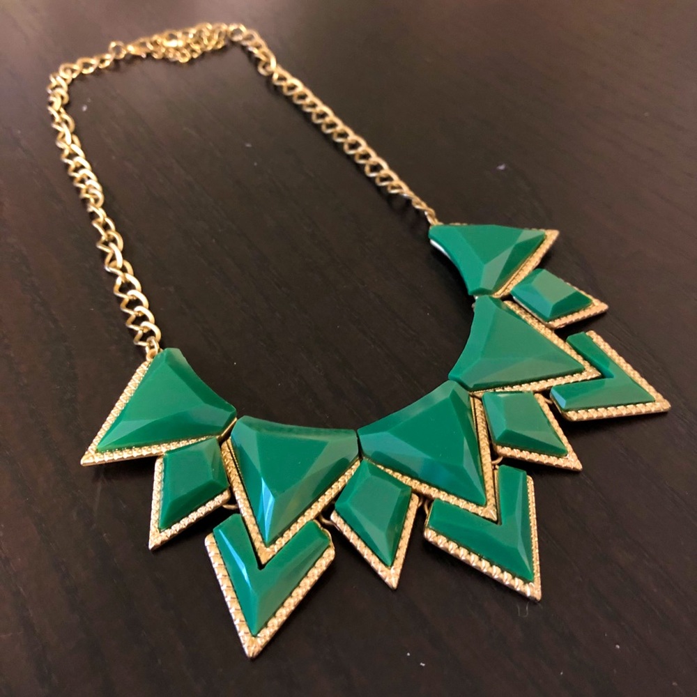 Green and Gold Statement Necklace